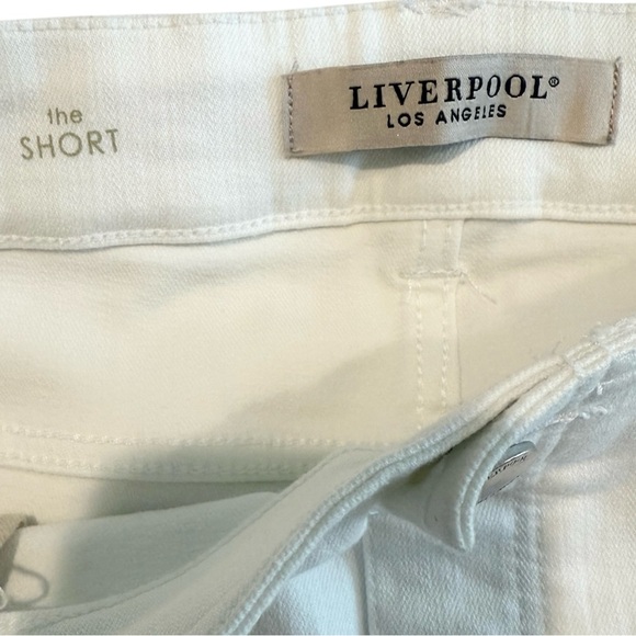 Liverpool Los Angeles The Short High Rise Stretch White Cuffed Jean Shorts 14 - Picture 3 of 5